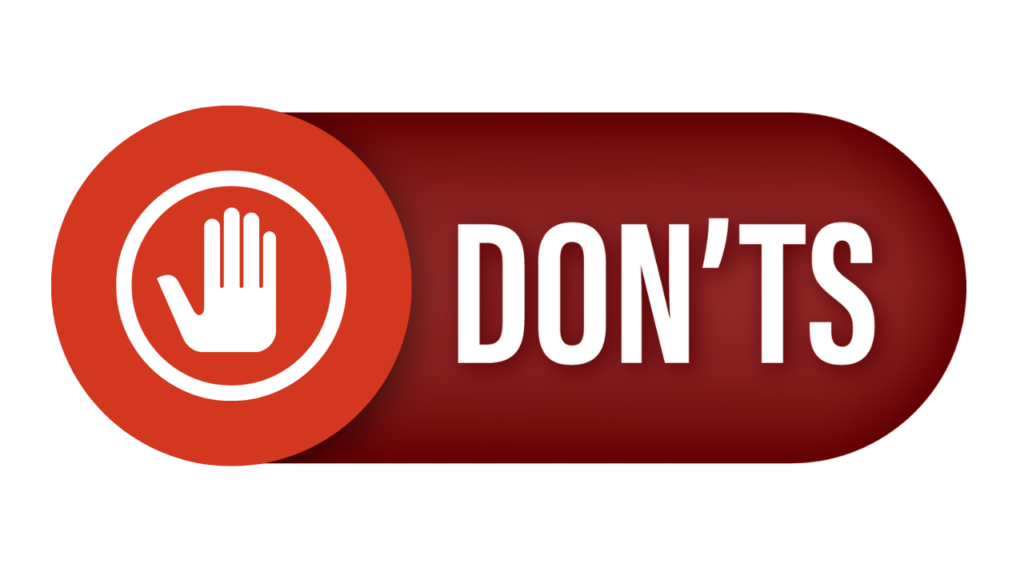 Dont´s