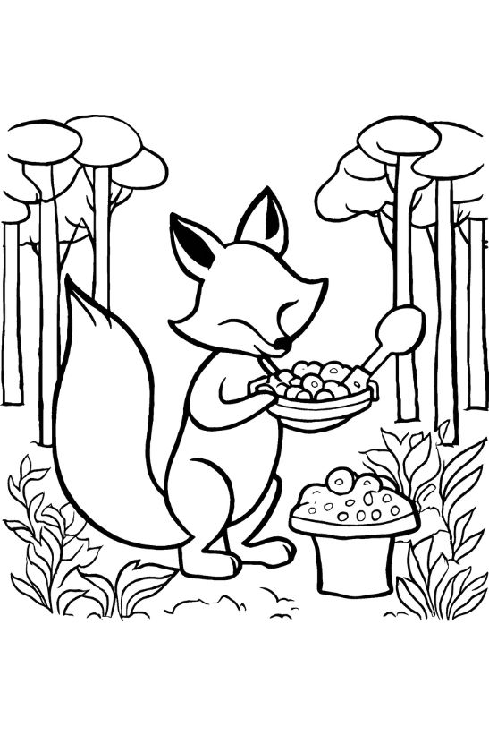 Fuchs beim Essen
